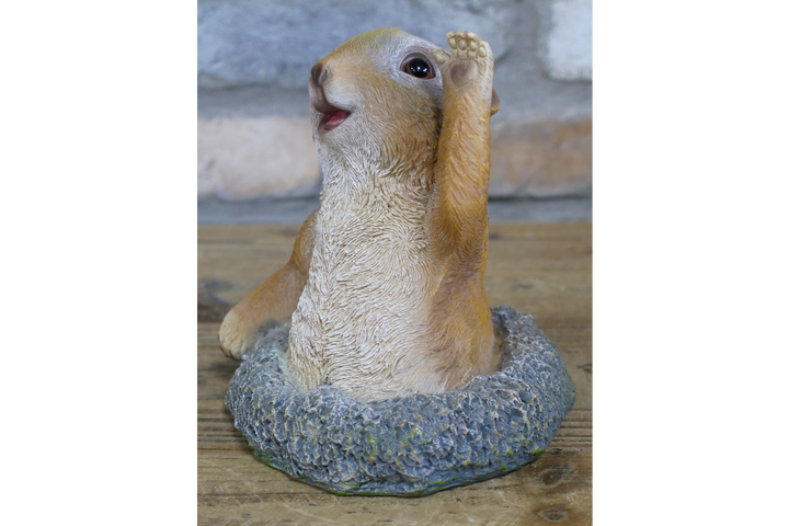 Playful Meerkat Popping Out Resin Garden Ornament – Decorative Animal Statue for Outdoor Decor