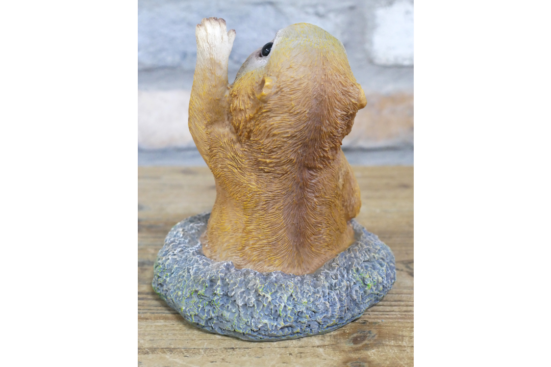 Playful Meerkat Popping Out Resin Garden Ornament – Decorative Animal Statue for Outdoor Decor