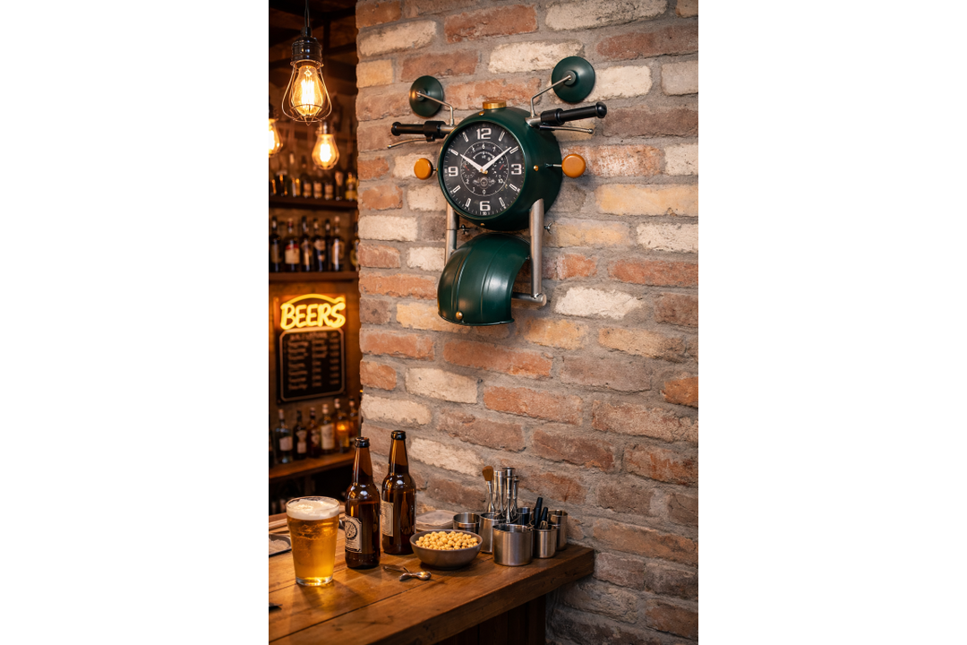 Motorbike Decorative Clock | Retro Motorcycle Style Wall & Table Timepiece