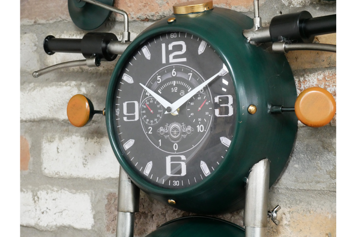 Motorbike Decorative Clock | Retro Motorcycle Style Wall & Table Timepiece