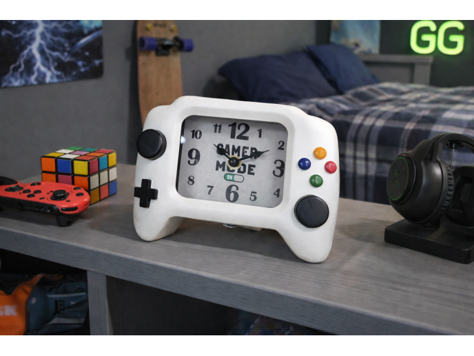Black gaming clock hand controller metal decorative table clock-battery powered