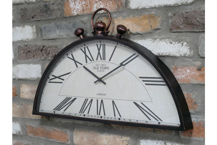 Half Round Decorative Wall Clock | Unique Semi-Circular Timepiece for Home & Office