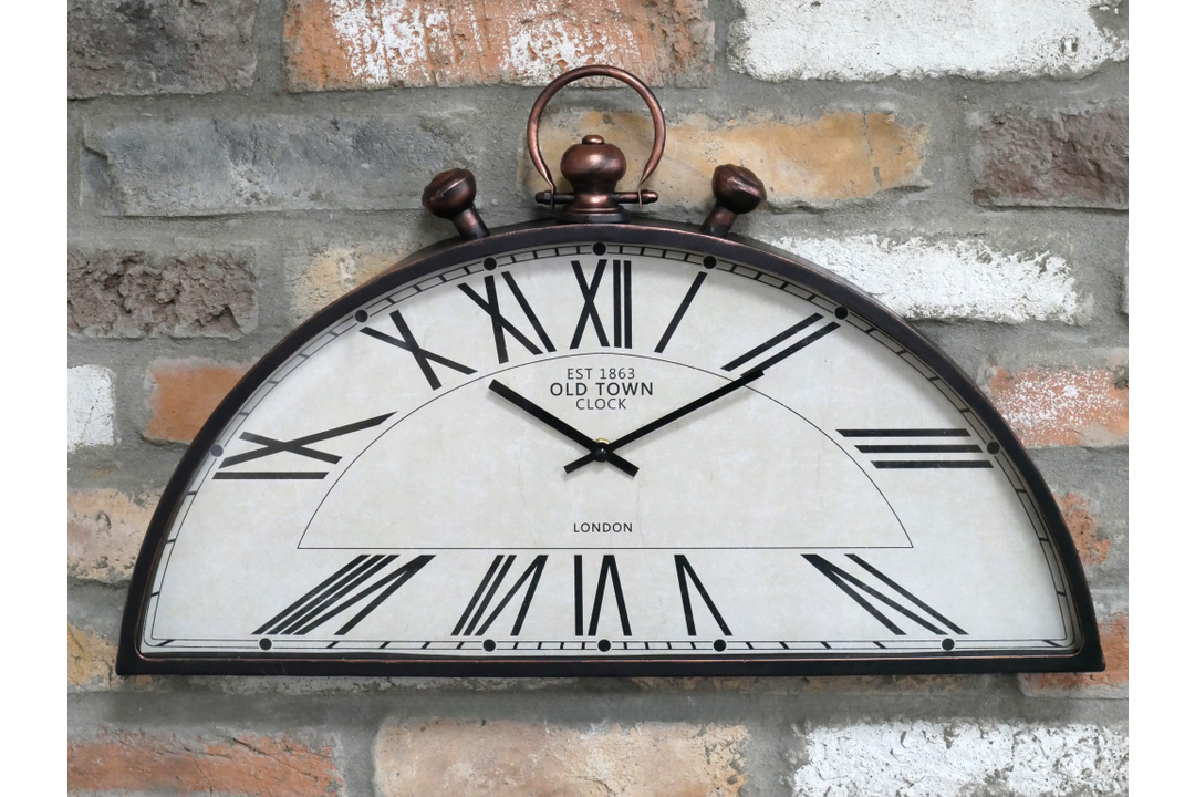 Half Round Decorative Wall Clock | Unique Semi-Circular Timepiece for Home & Office