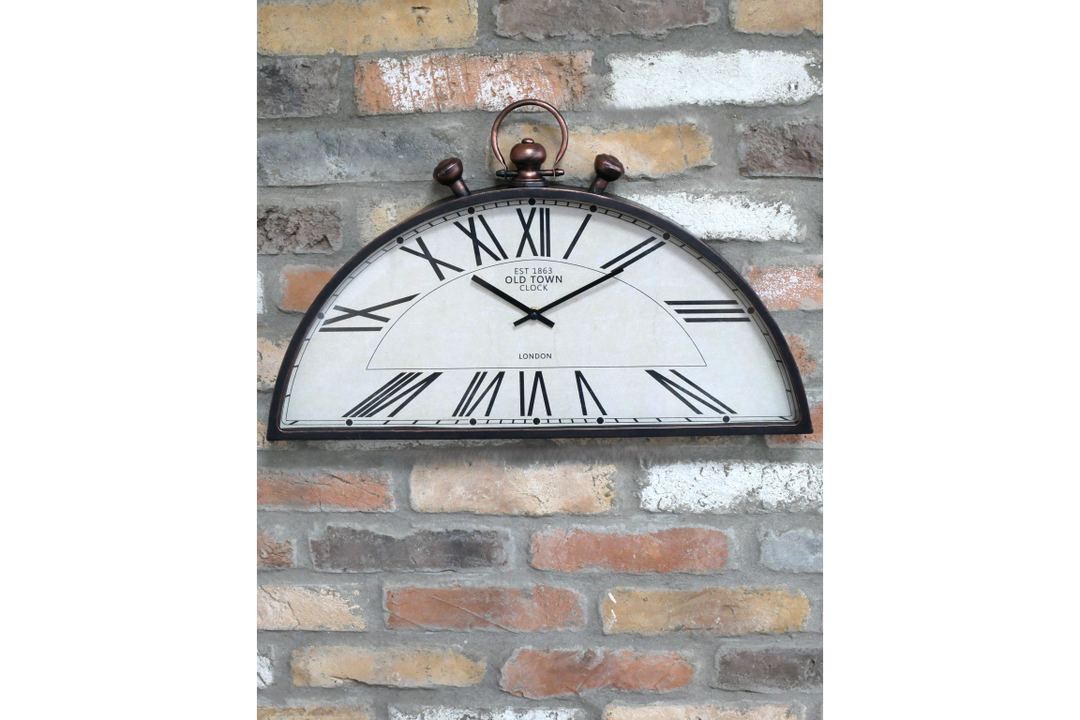 Half Round Decorative Wall Clock | Unique Semi-Circular Timepiece for Home & Office