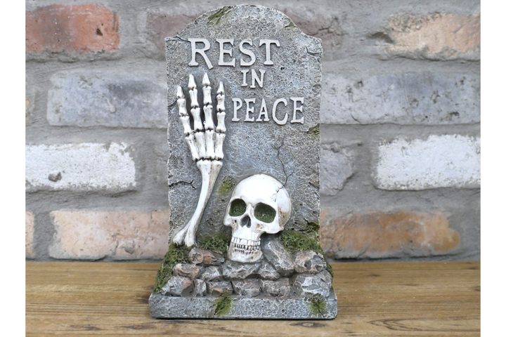 RIP Gravestone Ornament – Gothic Halloween Tombstone Décor Display