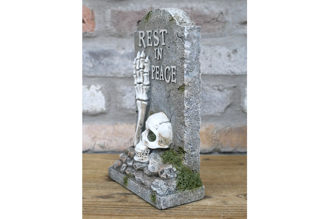 RIP Gravestone Ornament – Gothic Halloween Tombstone Décor Display