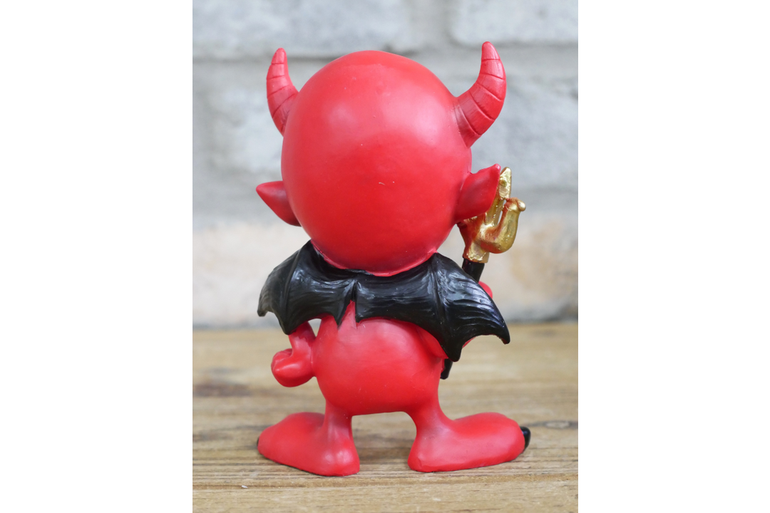Little Devil Ornament – Gothic Red Wooden Figurine Decorative Home Décor