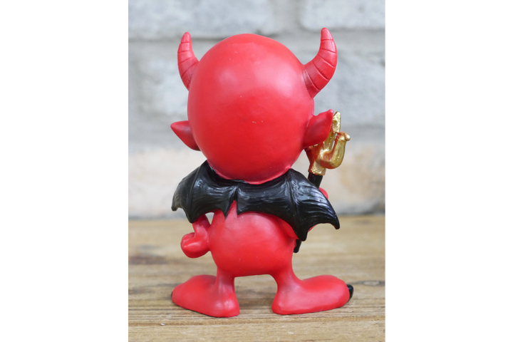 Little Devil Ornament – Gothic Red Wooden Figurine Decorative Home Décor
