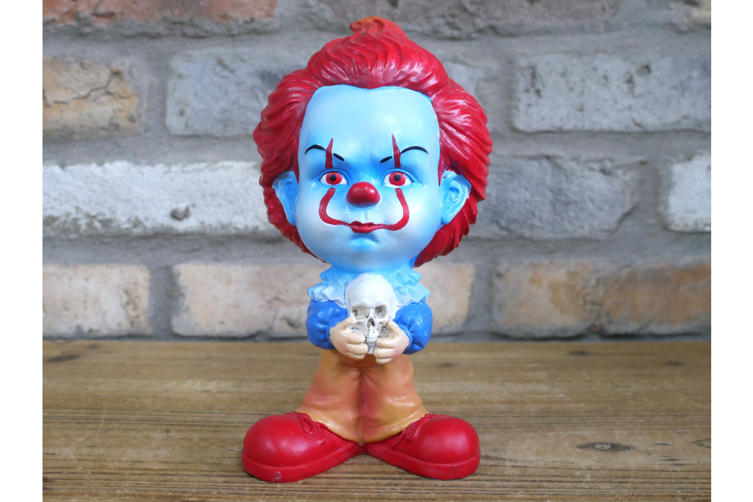 Big Head Clown Figurine – Gothic Horror Clown Halloween Decorative Ornament