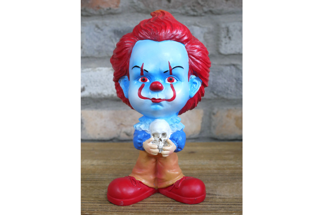 Big Head Clown Figurine – Gothic Horror Clown Halloween Decorative Ornament