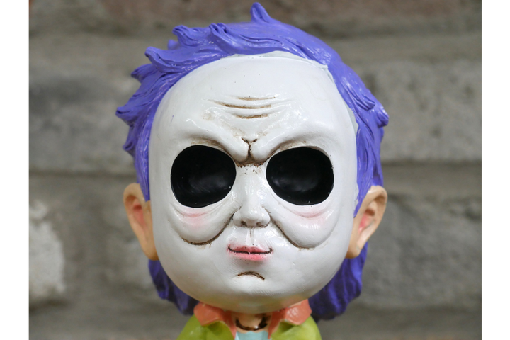 Big Head Clown Figurine – Gothic Horror Clown Halloween Decorative Ornament