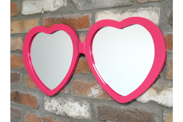 Heart Shaped Glasses Mirror | Romantic Decorative Wall Mirror