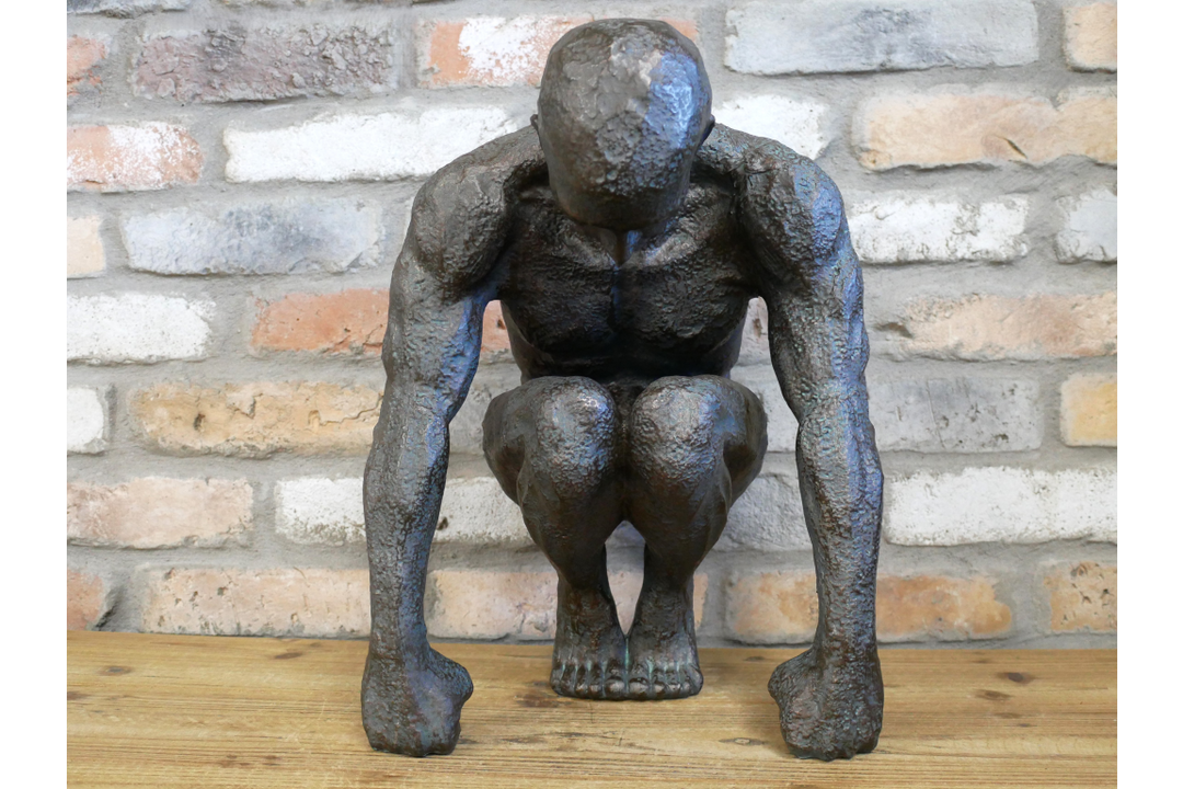 Large Kneeling Man & Woman Sculptures | Decorative Figurine Home Decor