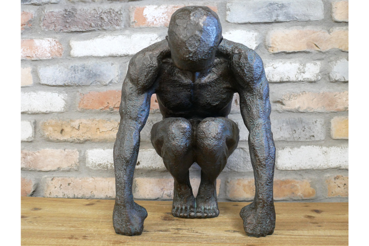 Large Kneeling Man & Woman Sculptures | Decorative Figurine Home Decor