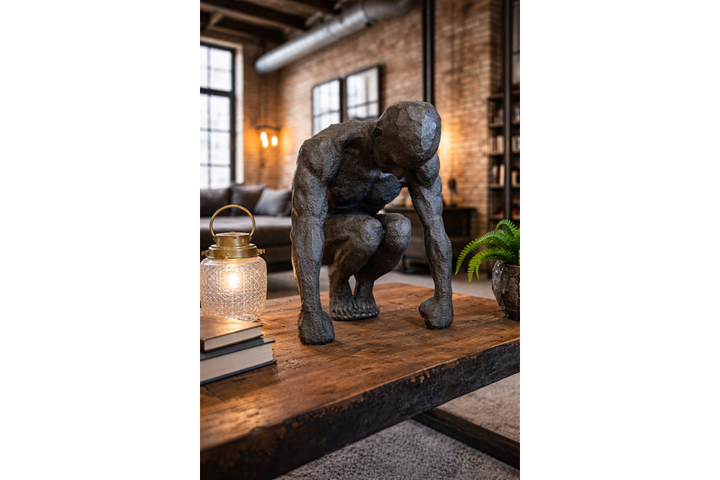 Large Kneeling Man & Woman Sculptures | Decorative Figurine Home Decor
