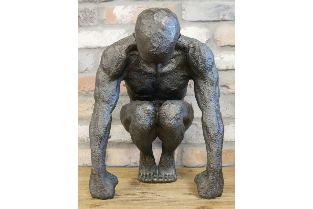 Large Kneeling Man & Woman Sculptures | Decorative Figurine Home Decor