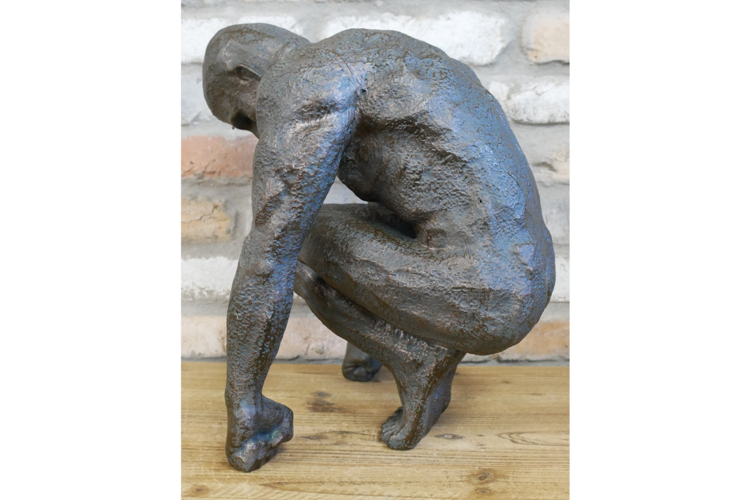 Large Kneeling Man & Woman Sculptures | Decorative Figurine Home Decor