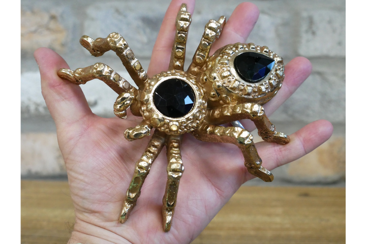 Golden Spider Decorative Figurine | Premium Animal Home Decor Accessory