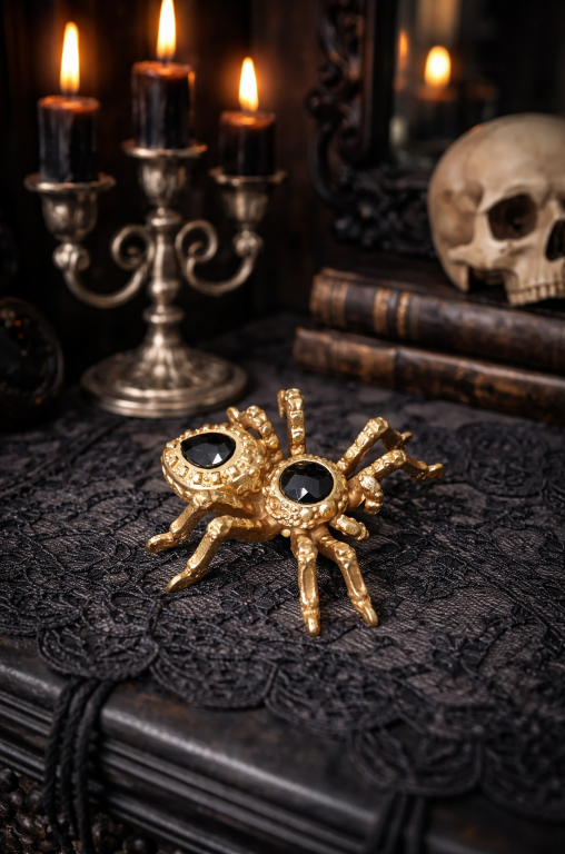 Golden Spider Decorative Figurine | Premium Animal Home Decor Accessory