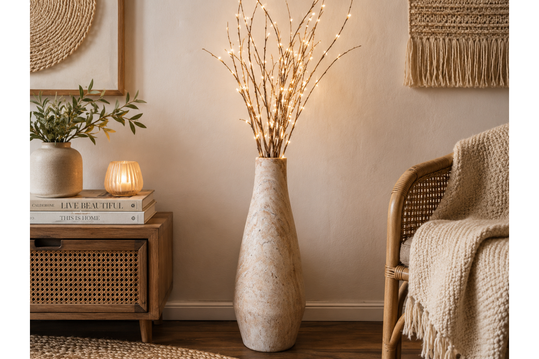 Premium Decorative Glass Vase – Modern Elegant Flower Vase for Home Décor | Available in Medium & Tall Sizes