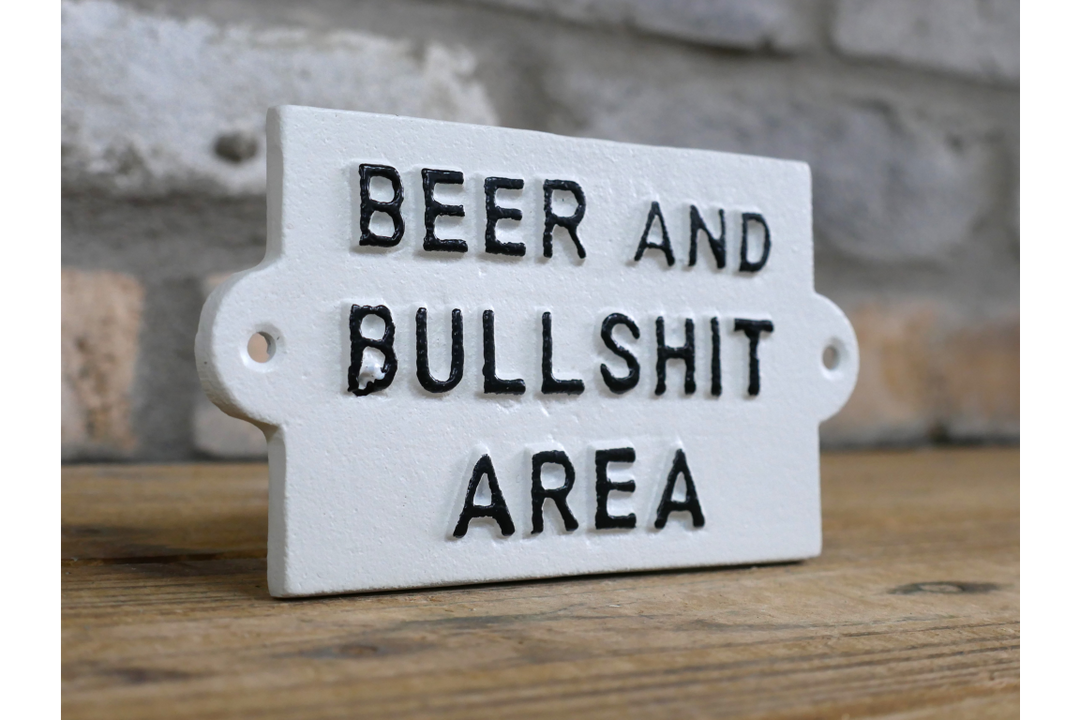 Funny eye-catching statement – My Shed & Beer & Bullshit Humorous Wall Decor Signs