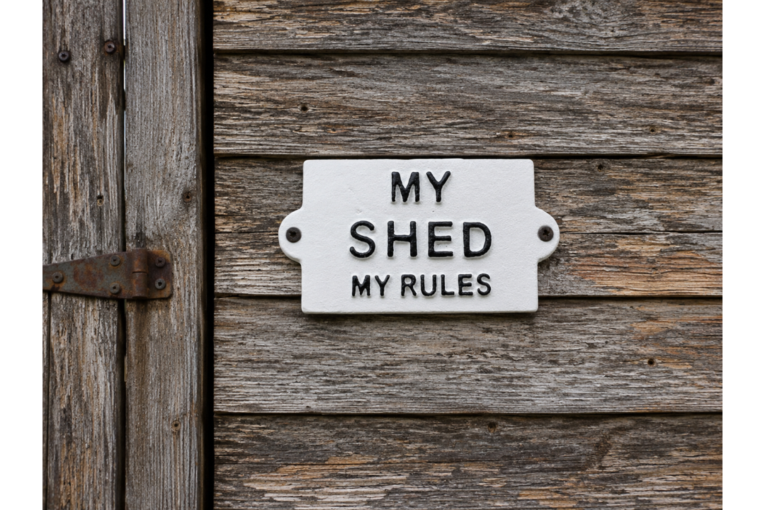 Funny eye-catching statement – My Shed & Beer & Bullshit Humorous Wall Decor Signs