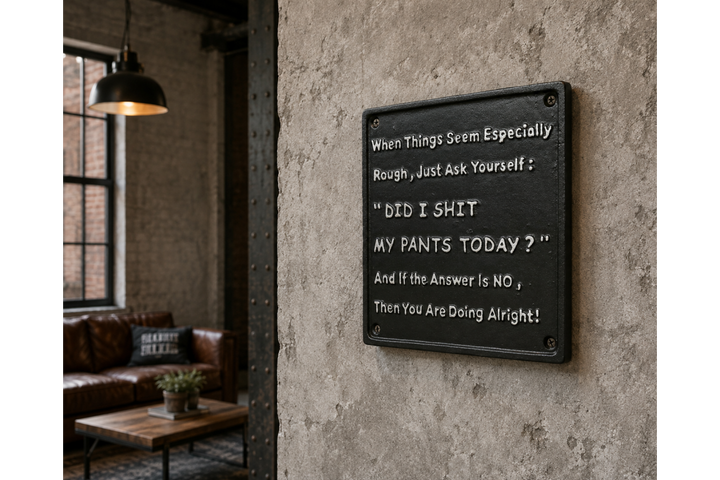 Funny “Shit My Pants” Sign – Humorous Wall Decor for Home Bar, Man Cave & Shed