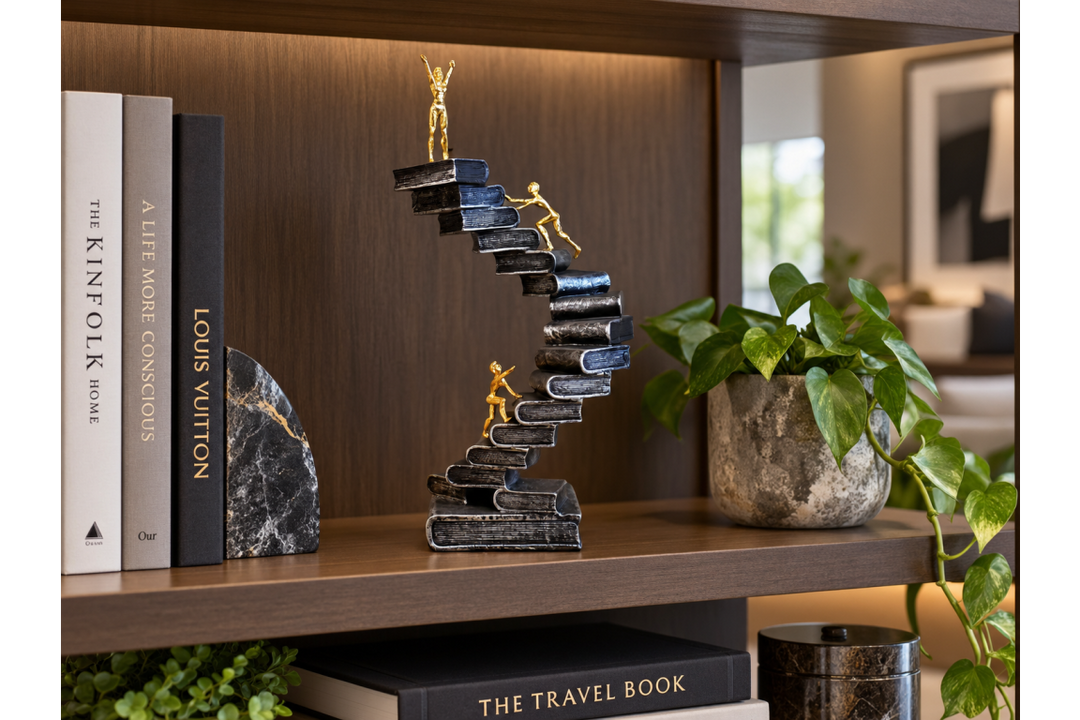 Book Climbers Figurine – Creative Book Lover Ornament & Unique Home Décor