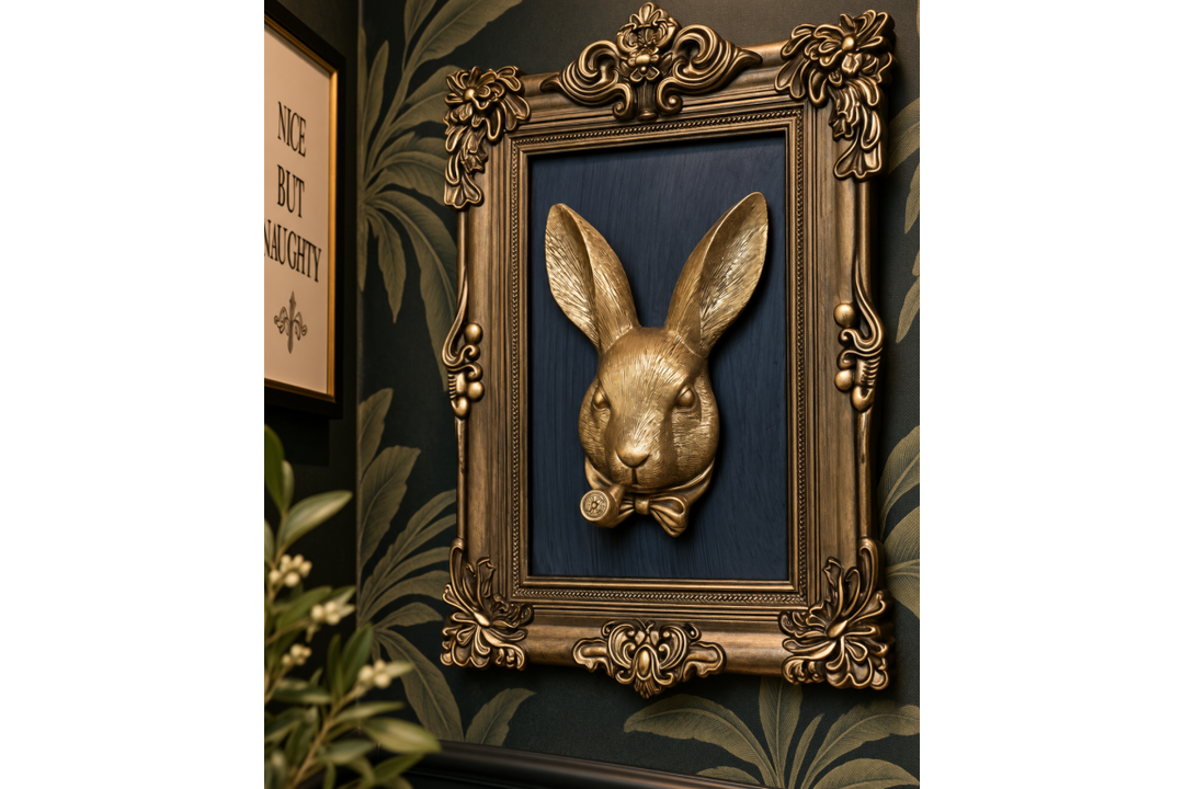 Rabbit in Frame Wall Art – Elegant Woodland Animal Décor & Nature-Inspired Home Decoration