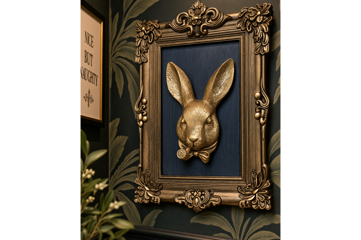 Rabbit in Frame Wall Art – Elegant Woodland Animal Décor & Nature-Inspired Home Decoration