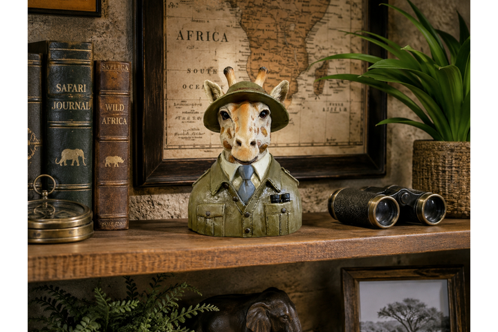 Small Animal Bust Ornaments – Horse, Robin, Giraffe & Mallard Decorative Sculptures