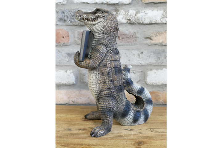 Crocodile No Fishing Ornament – Unique Animal Sculpture & Statement Home Décor
