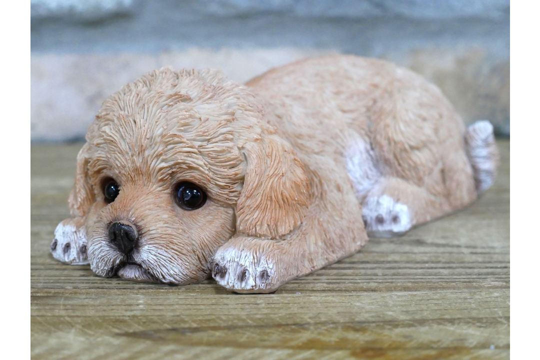 Laying Puppy Ornament – Cute Dog Figurine & Charming Animal Home Décor