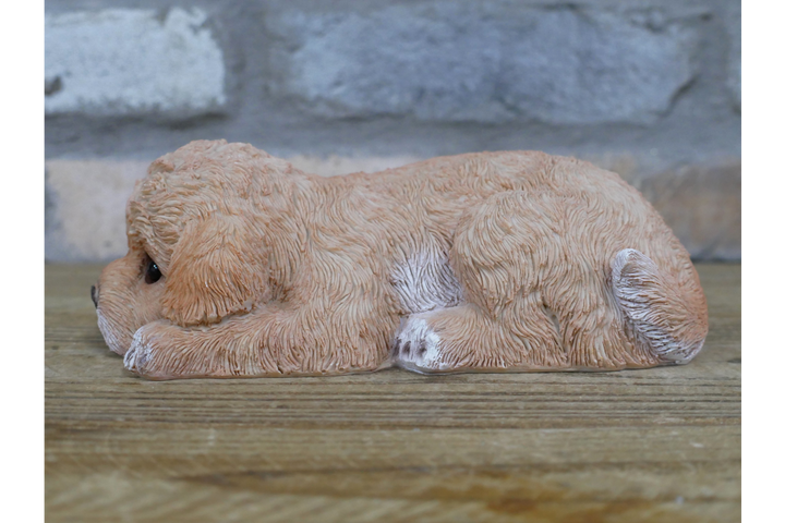 Laying Puppy Ornament – Cute Dog Figurine & Charming Animal Home Décor