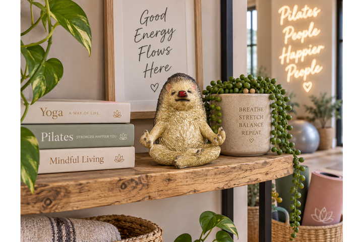 Meditation Hedgehog Ornament – Cute Woodland Animal Figurine & Peaceful Home Décor