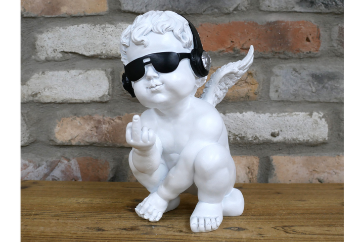Up Yours Cherub Ornament – Quirky Angel Figurine & Humorous Home Décor