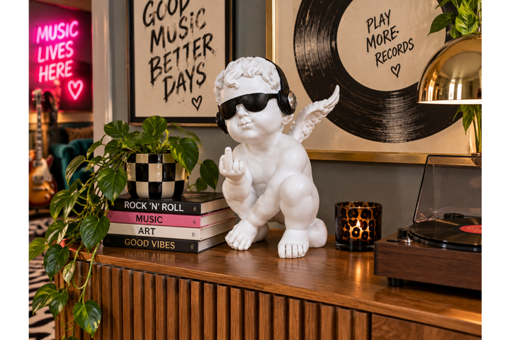 Up Yours Cherub Ornament – Quirky Angel Figurine & Humorous Home Décor