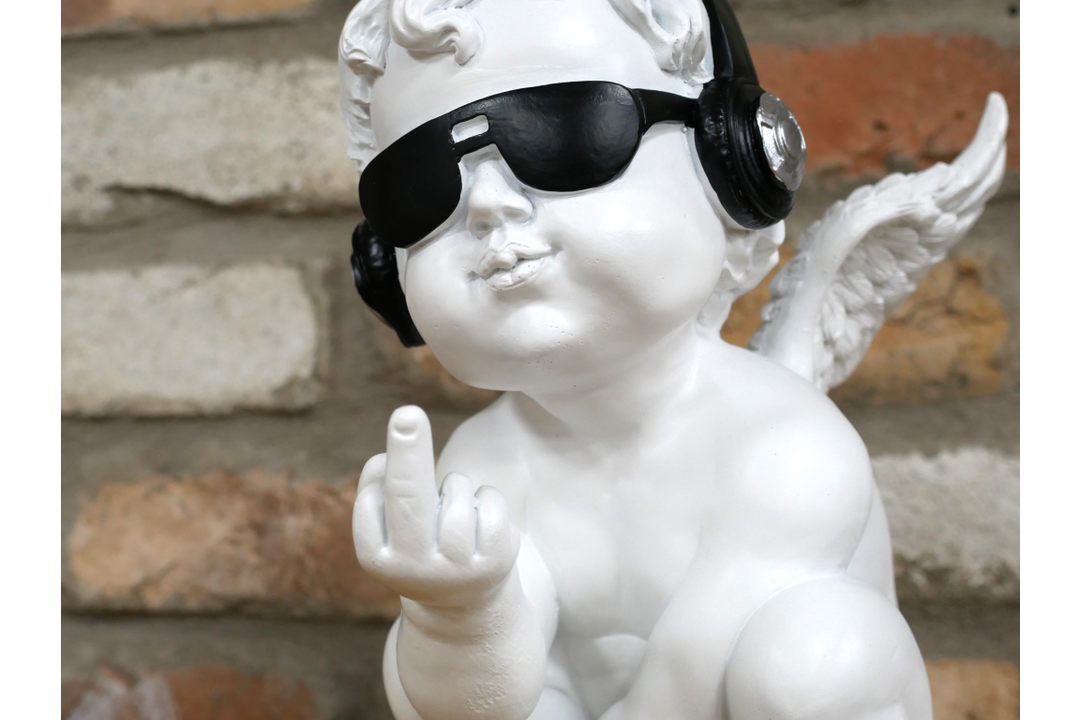 Up Yours Cherub Ornament – Quirky Angel Figurine & Humorous Home Décor