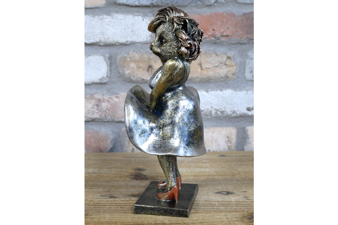 Cat in a Dress Ornament – Quirky Cat Figurine & Unique Animal Home Décor