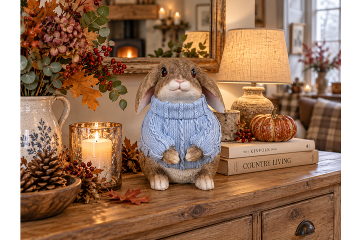 Winter Rabbit Ornament – Seasonal Rabbit Figurine | Small & Large