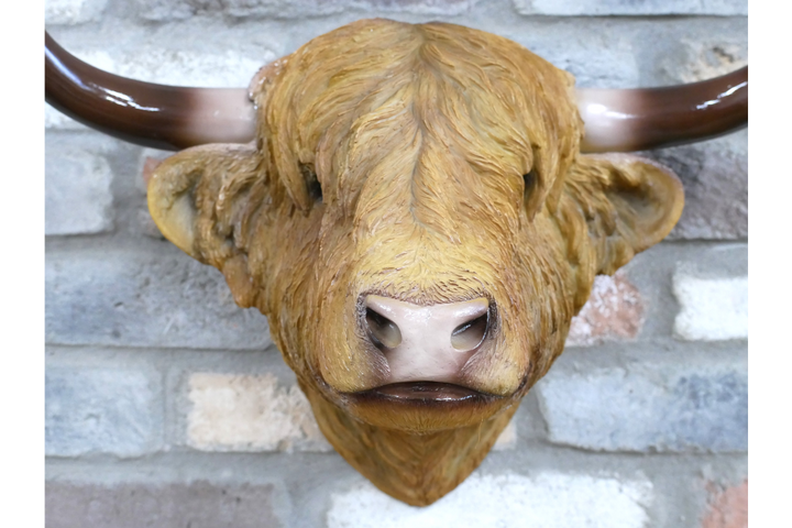 Cow Head Wall Décor – Large Farmhouse Animal Head Sculpture & Rustic Home Decoration