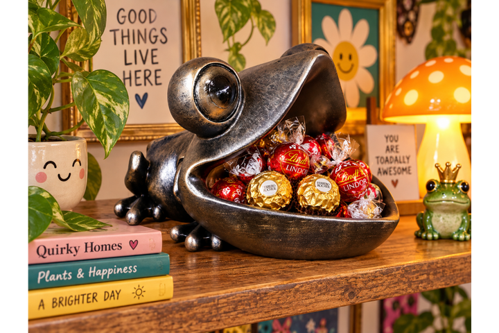 Big Mouth Frog Ornament – Quirky Frog Figurine & Unique Animal Home Décor