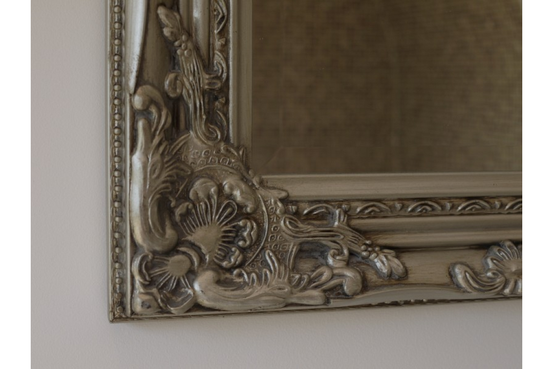 Antique Silver Ornate Mirror with Elegant Fitments