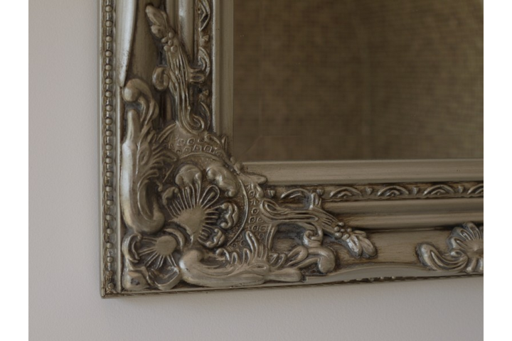 Antique Silver Ornate Mirror with Elegant Fitments