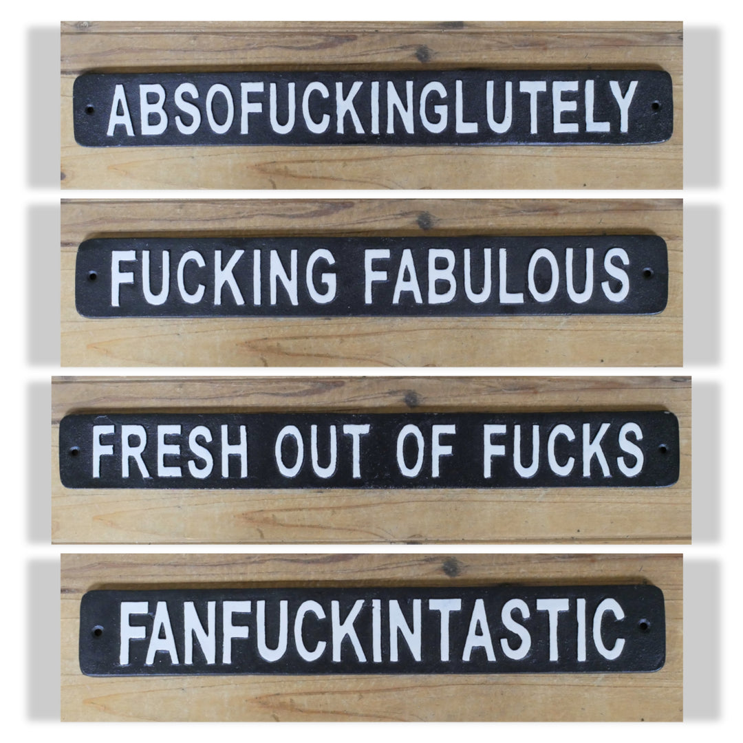 Cast Iron Novelty Sign Sarcastic Metal Wall Art quirky Plaque indoor/outdoor