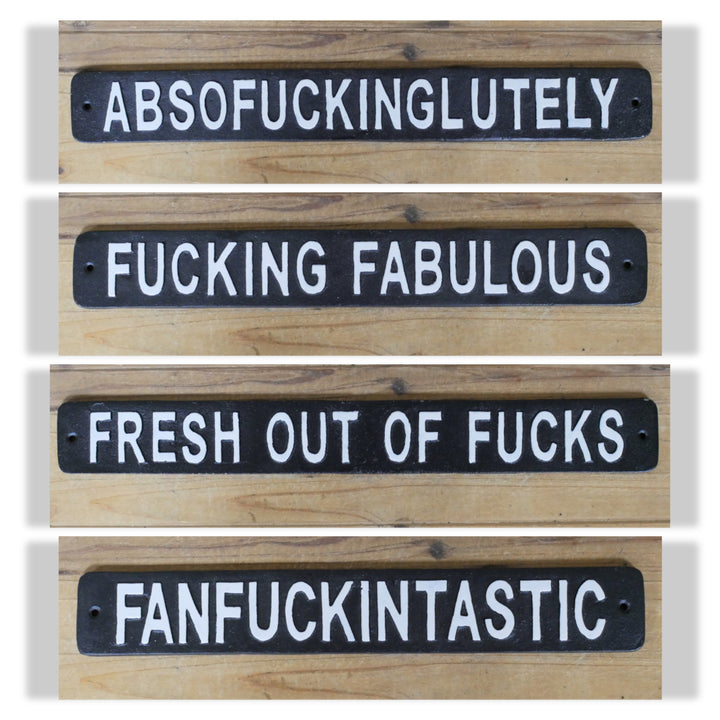 Cast Iron Novelty Sign Sarcastic Metal Wall Art quirky Plaque indoor/outdoor
