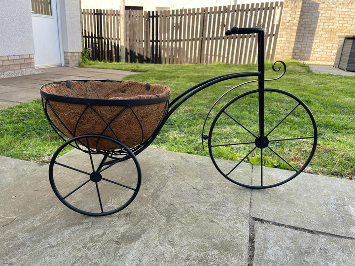 Black Bicycle Planter metal stand décor ornament indoor/outdoor