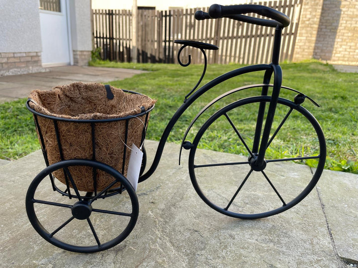 Black Bicycle Planter metal stand décor ornament indoor/outdoor