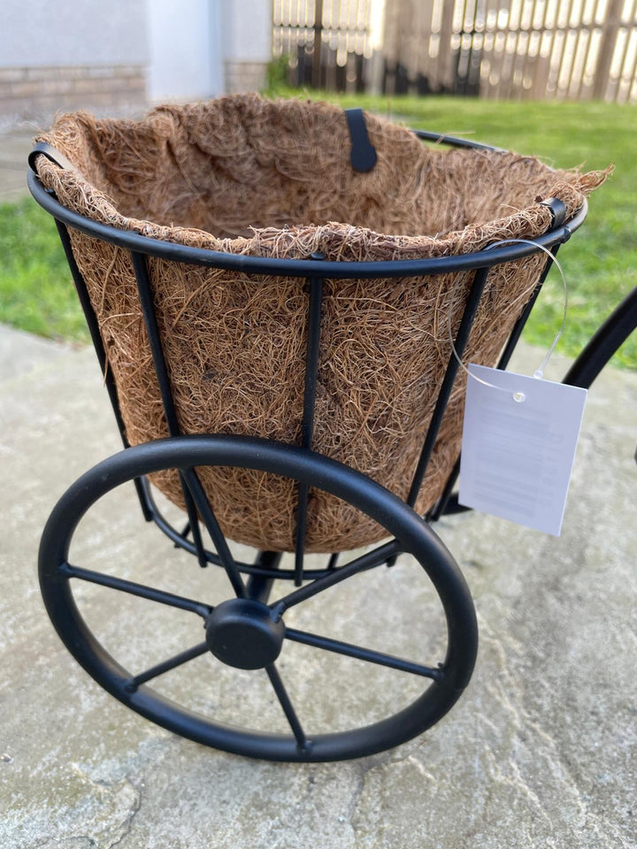 Black Bicycle Planter metal stand décor ornament indoor/outdoor