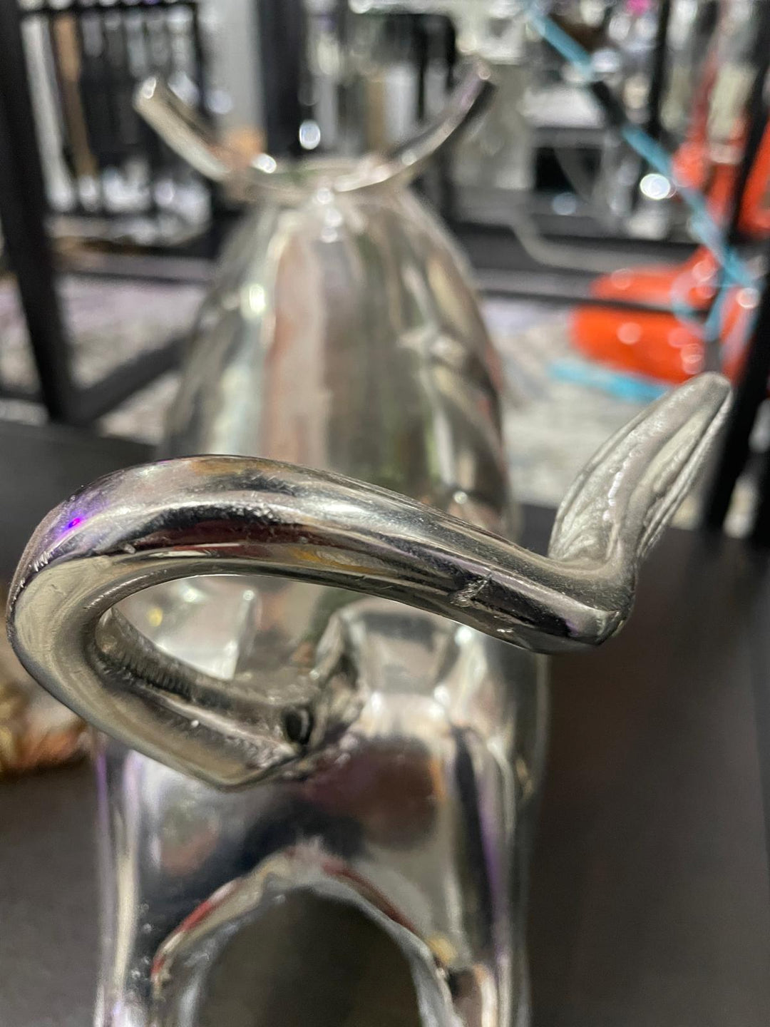 Charging Bull Antique Silver Wine Bottle Holder